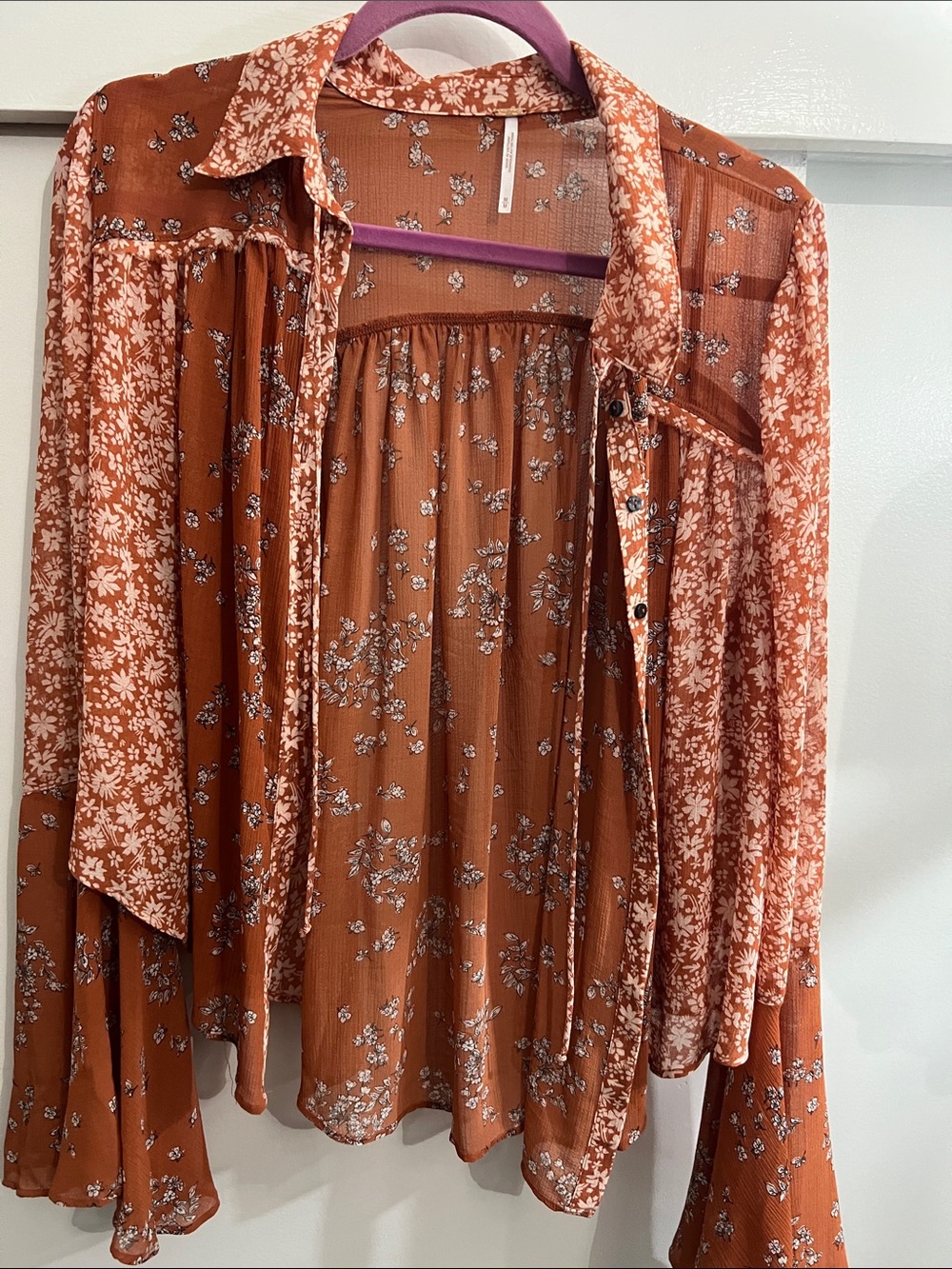 NWOT Free People boho button up blouse